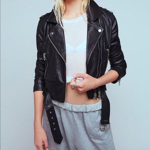 Free People Blank NYC Vegan Moto Jacket